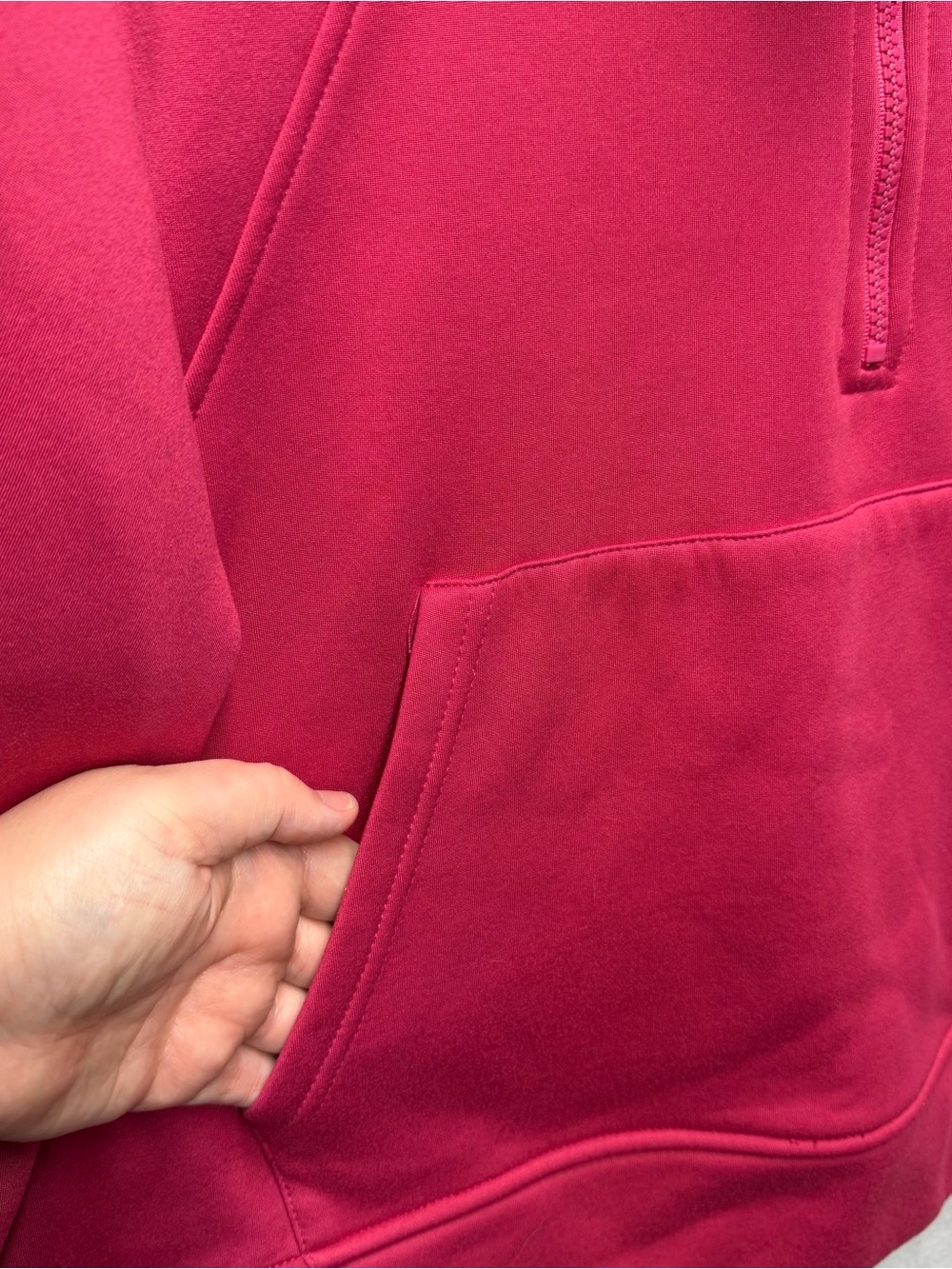 LASLULU Women’s Oversized Fleece Half Zip Hoodie Pink Crop Pullover XL - Picture 2 of 7